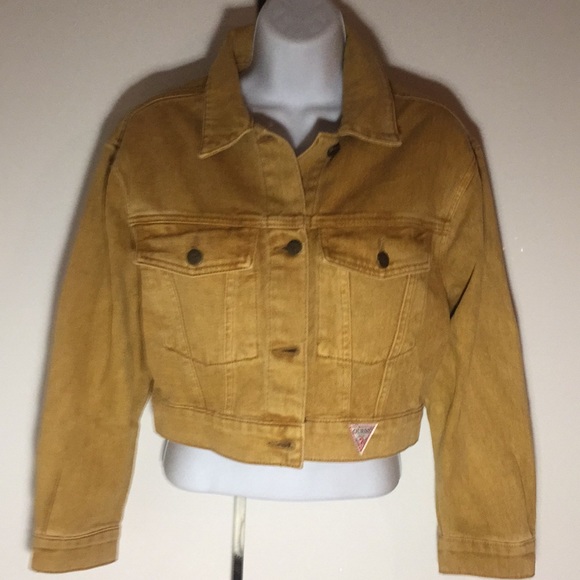 Guess Jackets & Blazers - Vintage style Guess denim jacket mustard yellow